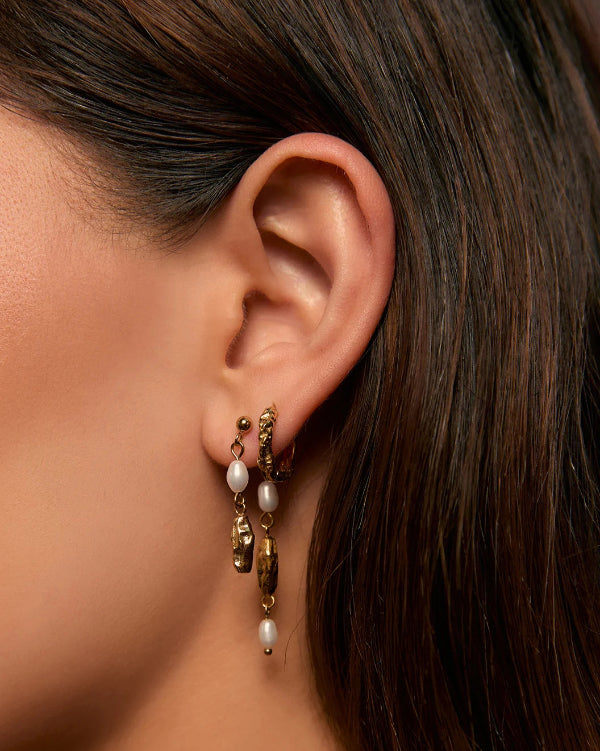 Mimi Pearl and Gold Earrings