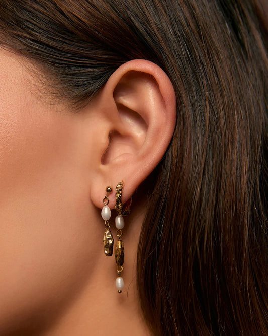 Mimi Pearl and Gold Earrings