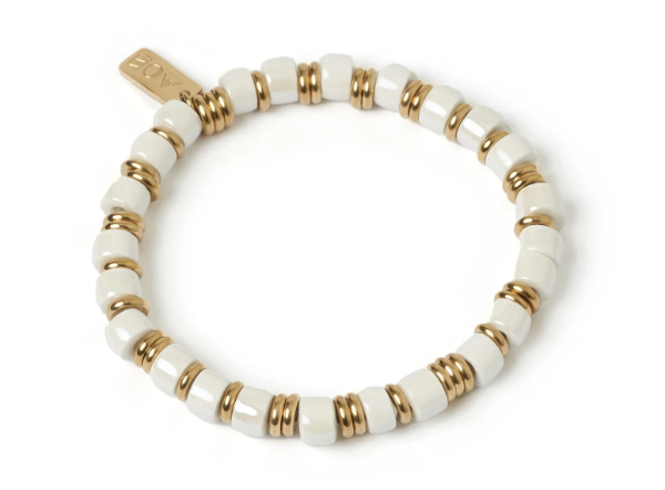 Arms Of Eve Skylar Ceramic & Gold Bracelet Vanilla