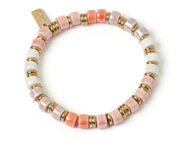 Arms Of Eve Skylar Ceramic & Gold Bracelet Peony