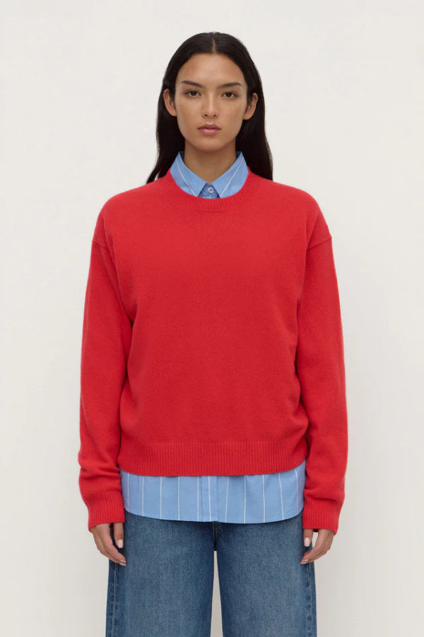 Carter Brushed Wool Sweater Flame