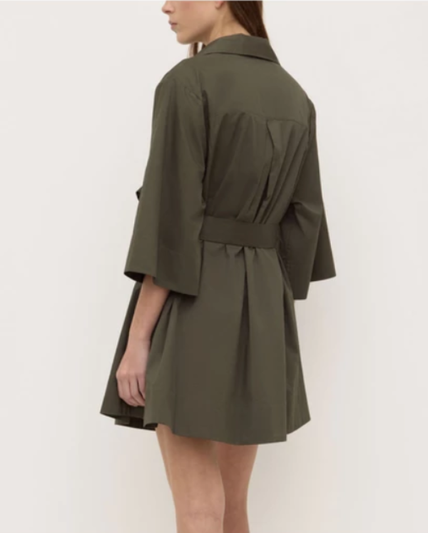 Claire Mini Shirt Dress Moss