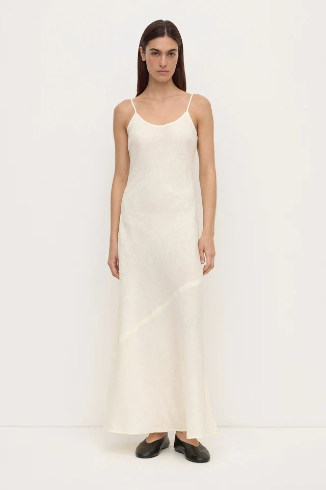 Colette Linen Slip Dress Vanilla