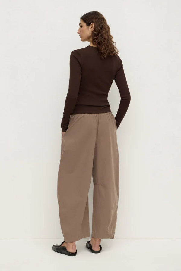 Elaine Washed Cotton Pant Dark Sand