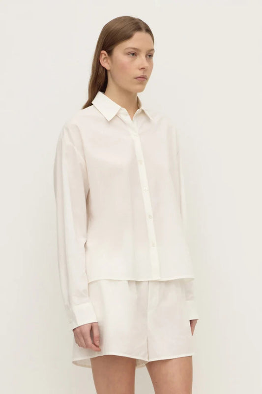 Frankie Cotton Long Sleeve Shirt White