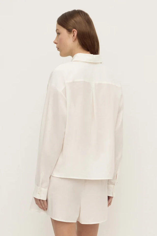 Frankie Cotton Long Sleeve Shirt White