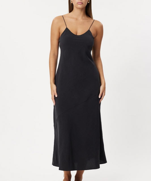 Heather Silk Blend Maxi Dress Black