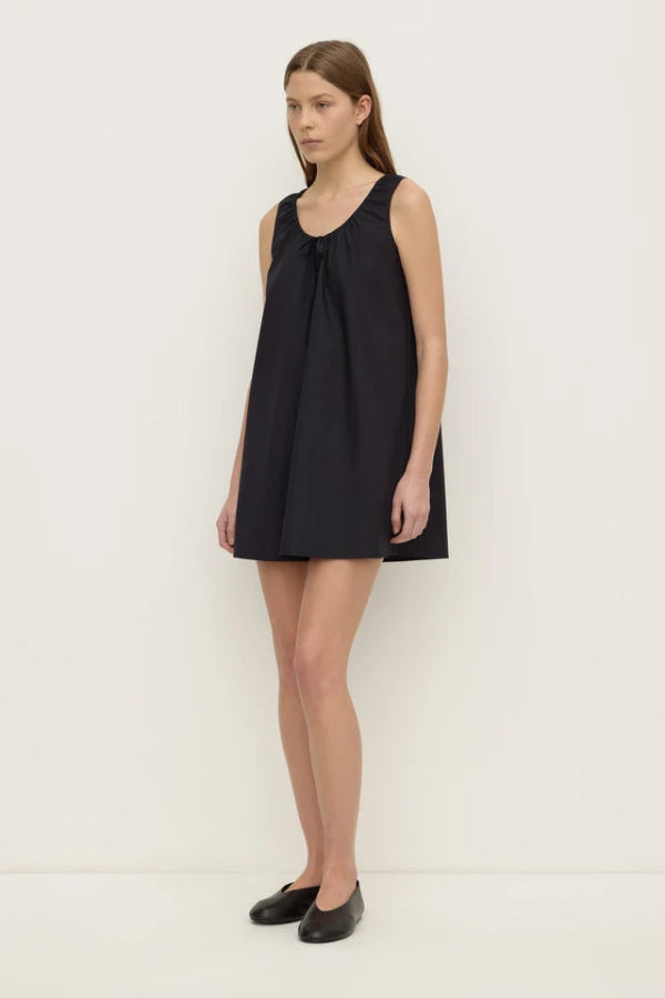 Holly Cotton Mini Dress Black