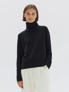 Assembly Label Leanna Wool Cashmere Roll Neck Knit Black