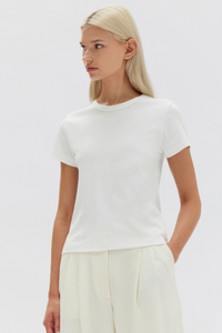 Assembly Label Lyla Cap Sleeve Tee Antique White