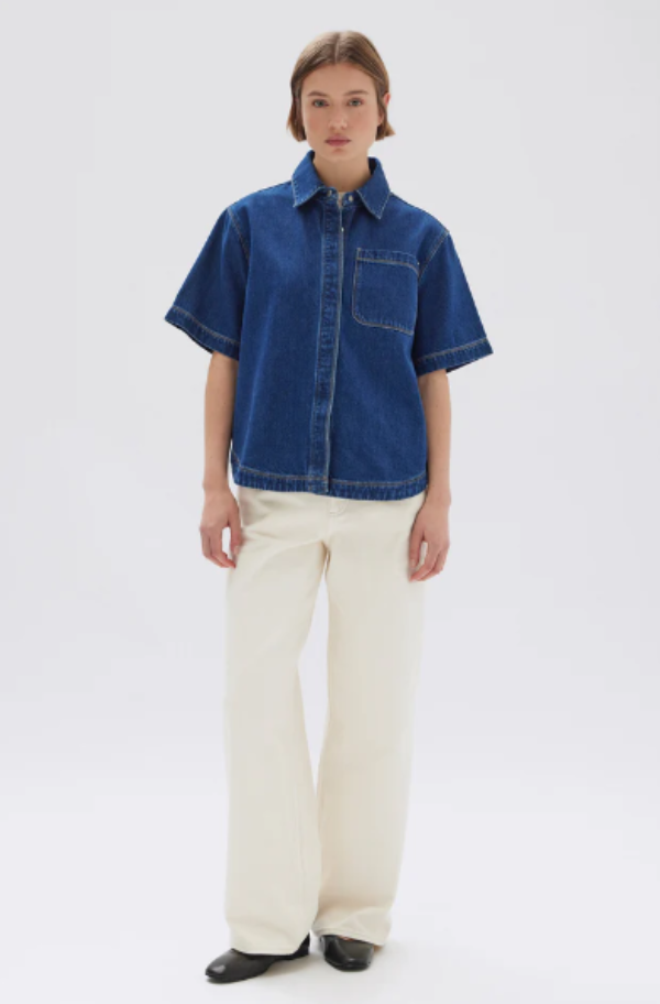 Assembly Label Marlow Boxy Denim Shirt Heritage Blue