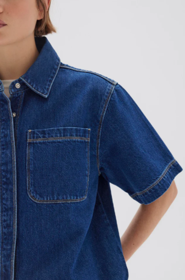 Assembly Label Marlow Boxy Denim Shirt Heritage Blue