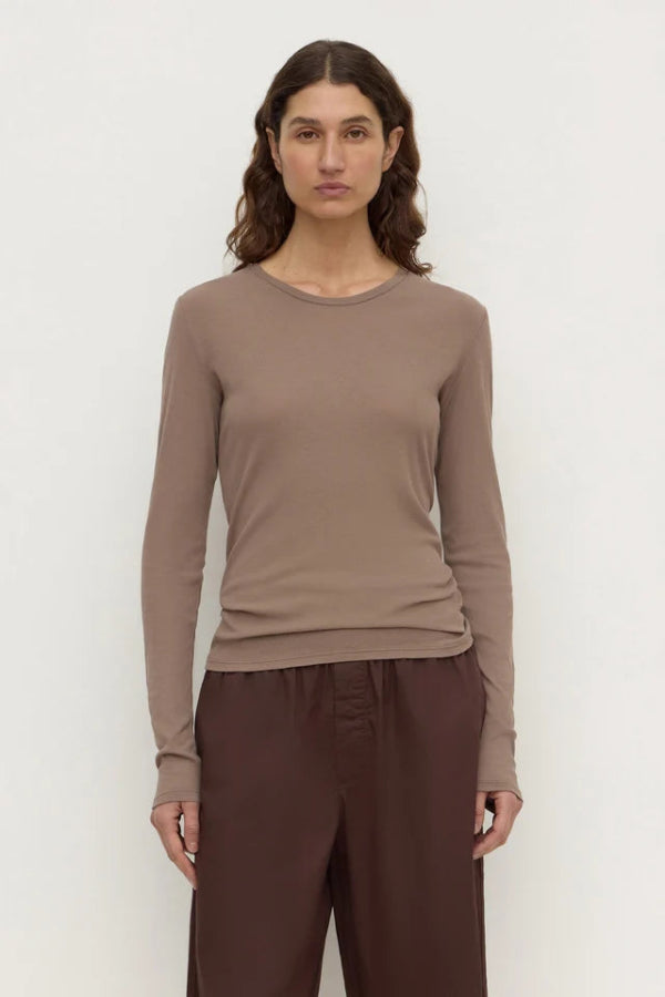 Mika Cotton Long Sleeve Tee Dark Sand 