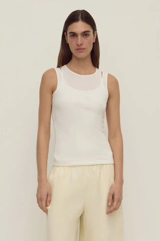 Mika Jersey Layered Tank White