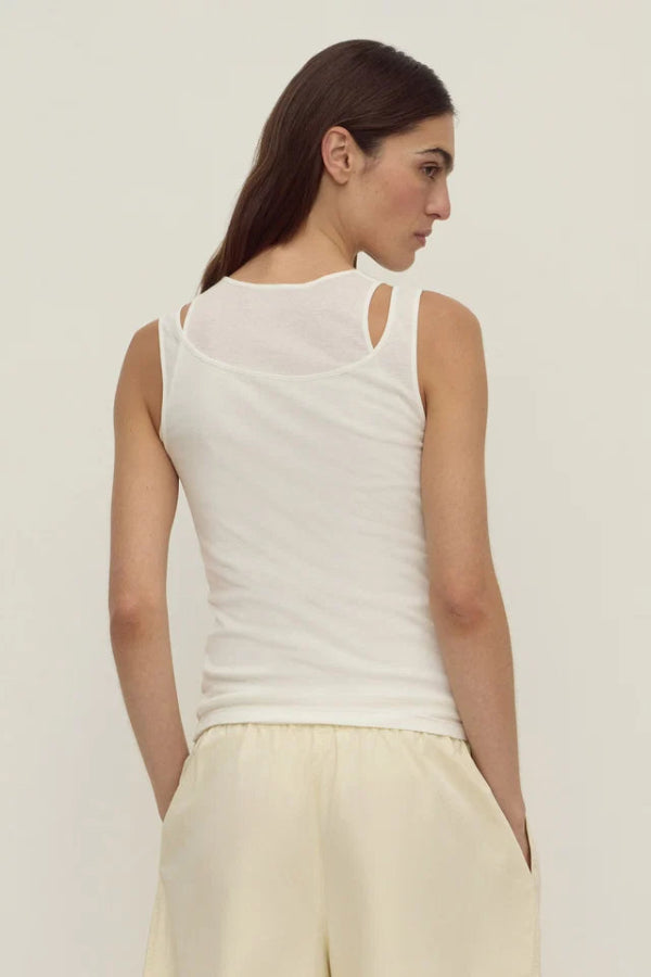 Mika Jersey Layered Tank White