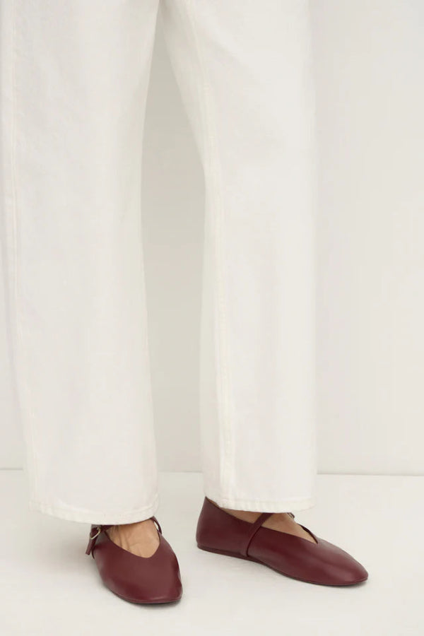 Millie Leather Ballet Flat Raisin