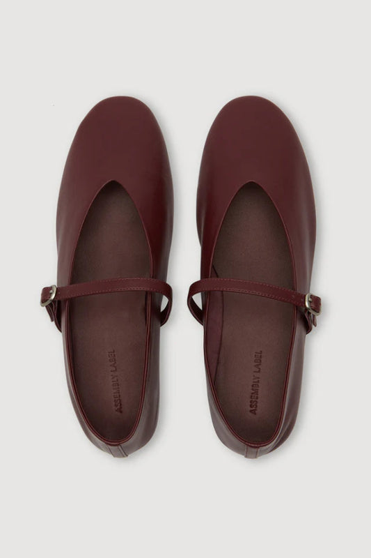 Millie Leather Ballet Flat Raisin