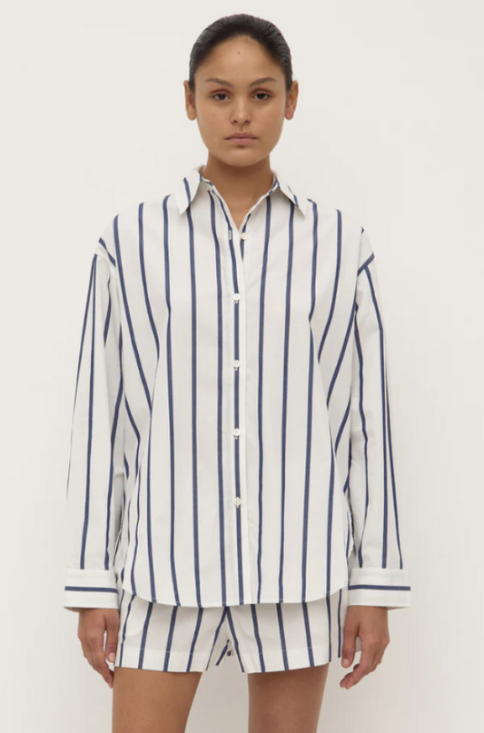 Nara Stripe Long Sleeve Stripe White/True Navy