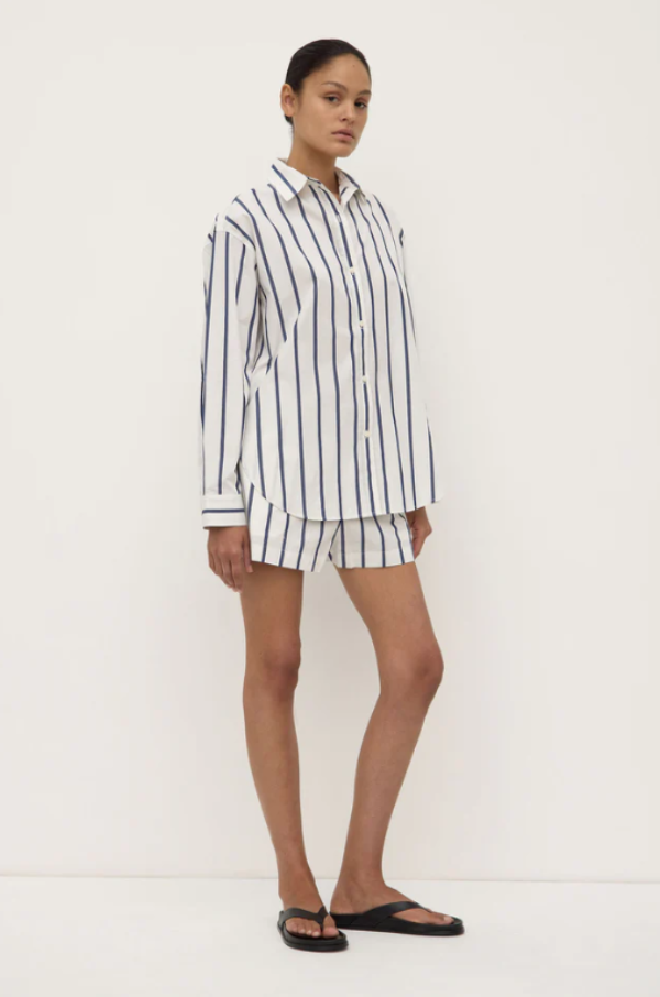 Nara Stripe Long Sleeve Stripe White/True Navy