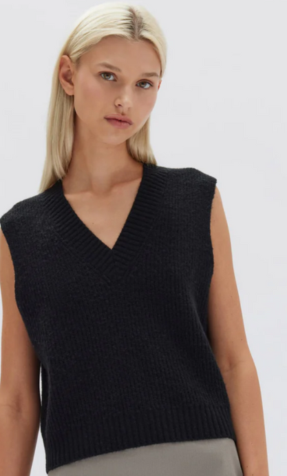 Assembly Label Nova Wool Knit Vest Black