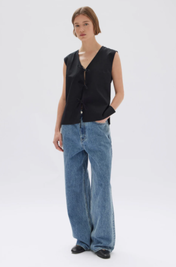 Assembly Label Ollie Poplin Tie Top Black