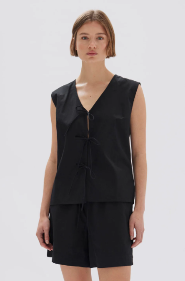 Assembly Label Ollie Poplin Tie Top Black