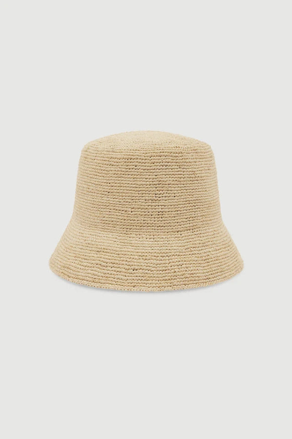 Raffia Short Brim Bucket Hat Natural