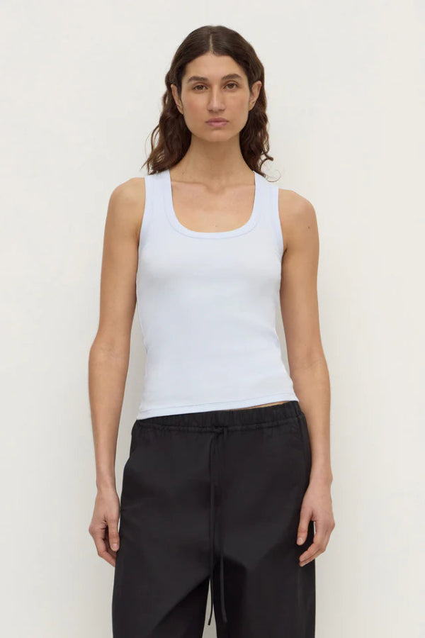 Robyn Scoop Rib Tank Powder Blue