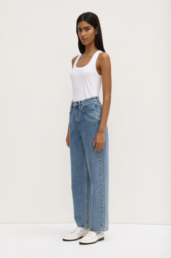 Robyn Scoop Neck Rib Tank White