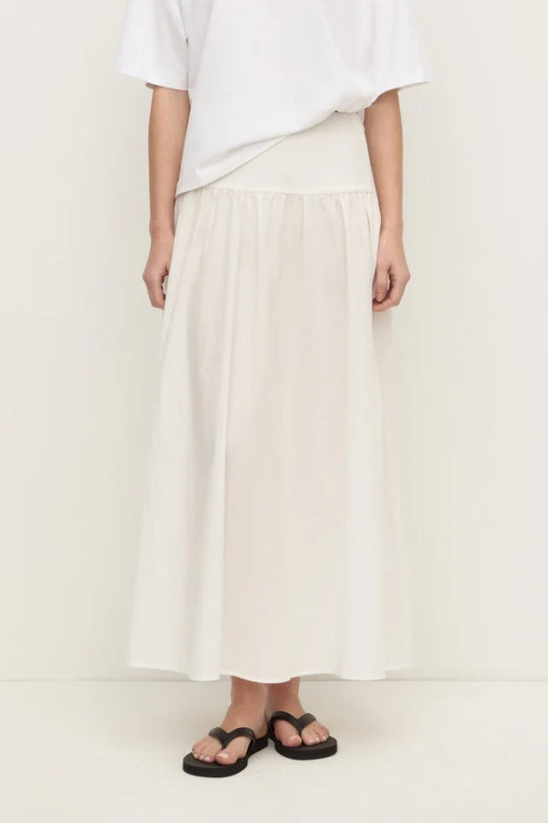 Sarah Cotton Maxi Skirt White 