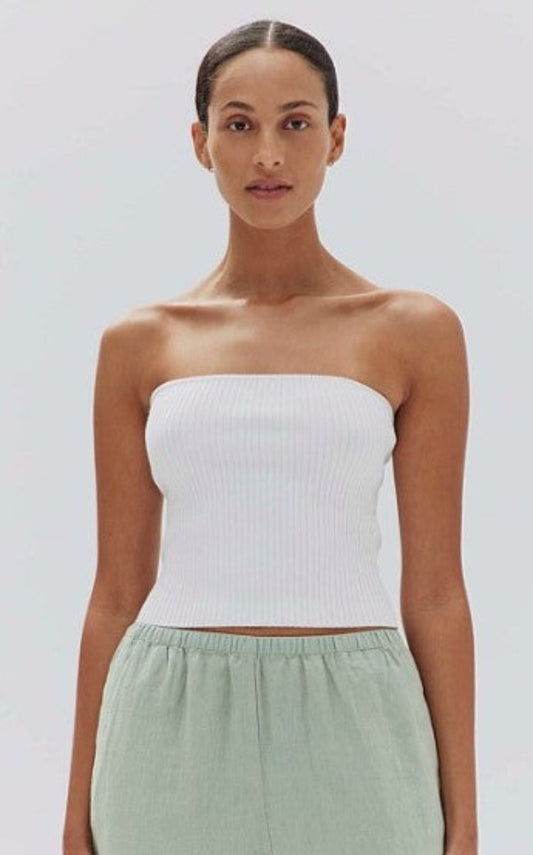 Assembly Label Skara Strapless Rib Top White