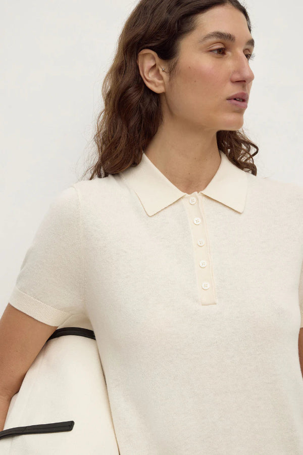 Sloane Cotton Cashmere Polo Cream