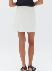 Assembly Label Textured Cotton Skirt White