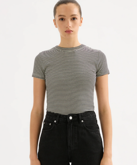 Organic Baby Tee Black Stripe