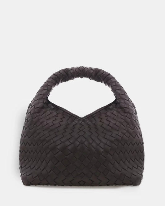 Solene Woven Handle Bag Chocolate