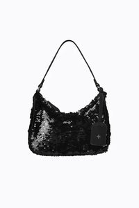 PETA + JAIN Niah Scoop Shoulder Bag Black Sequins / Silver