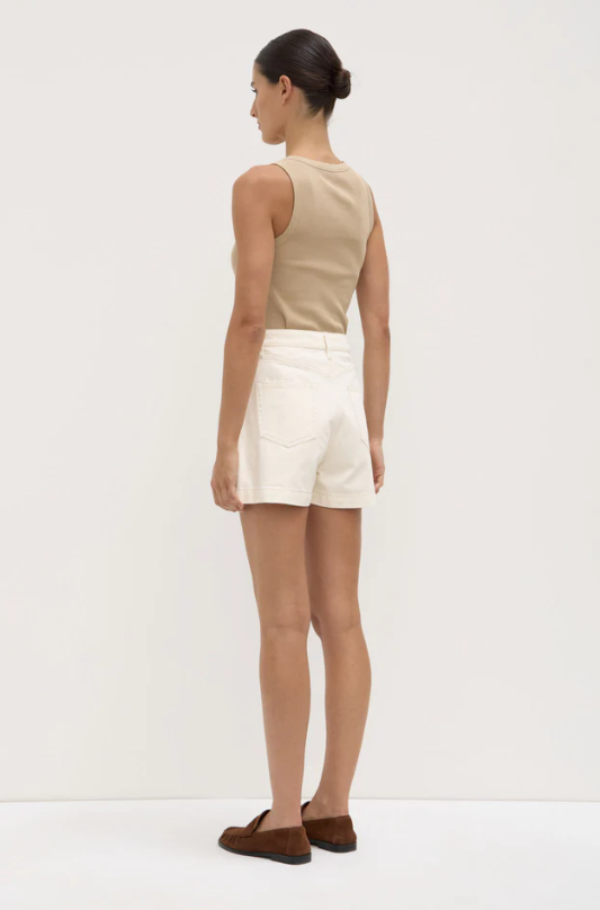 Boxy Denim Short Ecru
