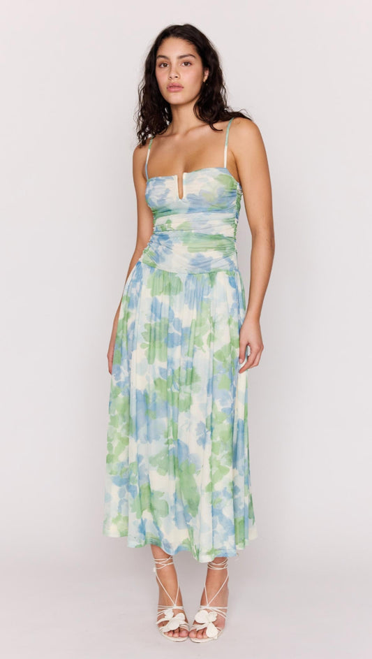 Carrie Mesh Maxi Dress Watercolour Floral