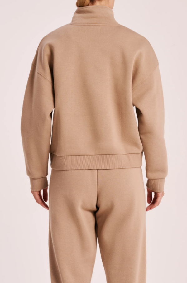 Carter Classic Zip Front Sweat Mocha