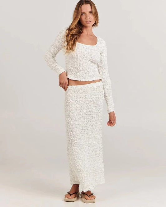 Gabby Midi Skirt White