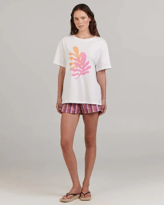 Coral Boyfriend Tee White