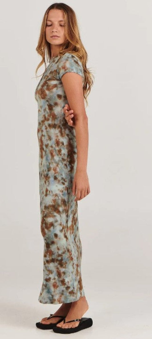 Georgie Midi Dress Earth Tie Dye