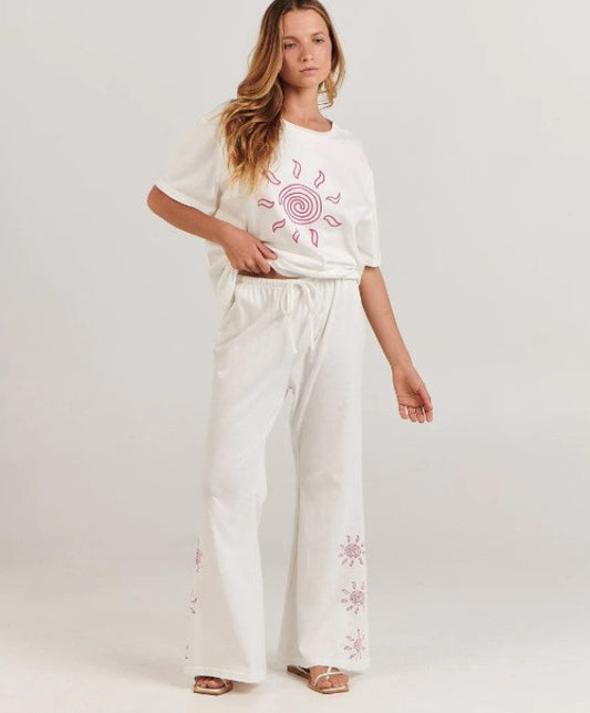 Charlie Holiday Swirl Sun Pant Pink/White