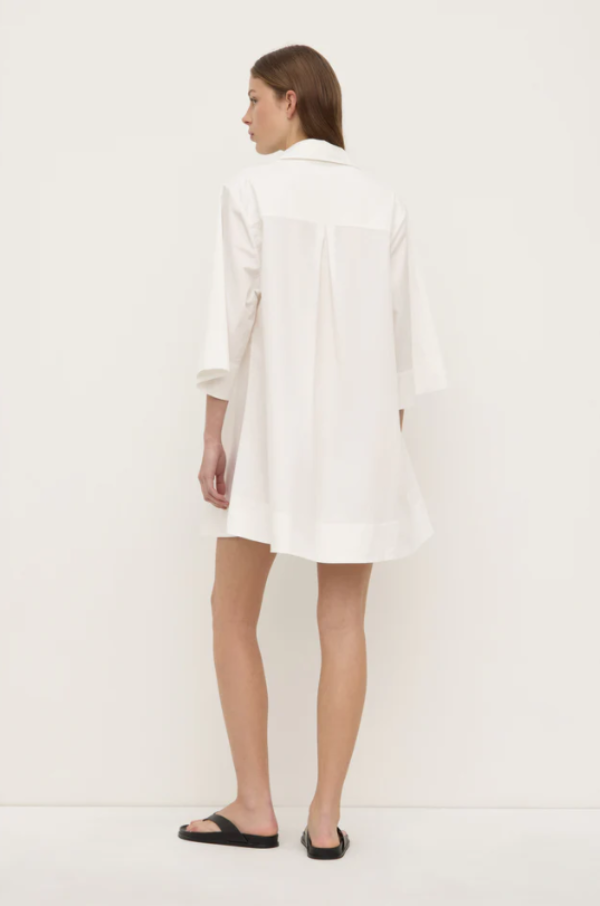 Claire Mini Shirt Dress White