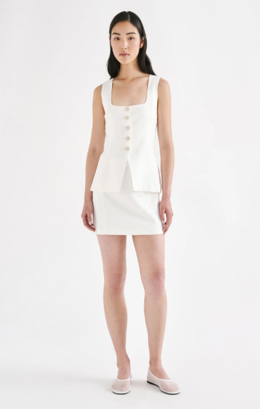 Clio Linen Mini Skirt White