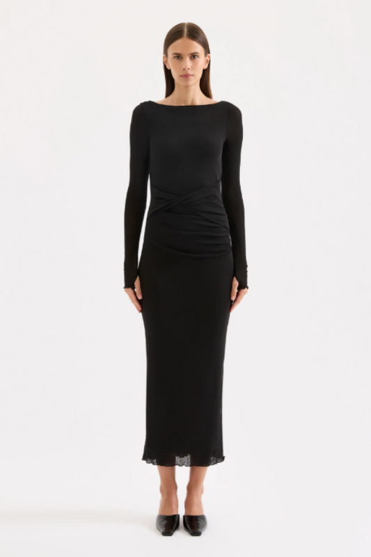 Dalton Mesh Maxi Dress Black