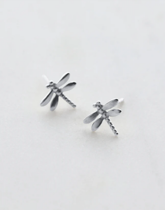 Dragonfly Stud Earring Silver