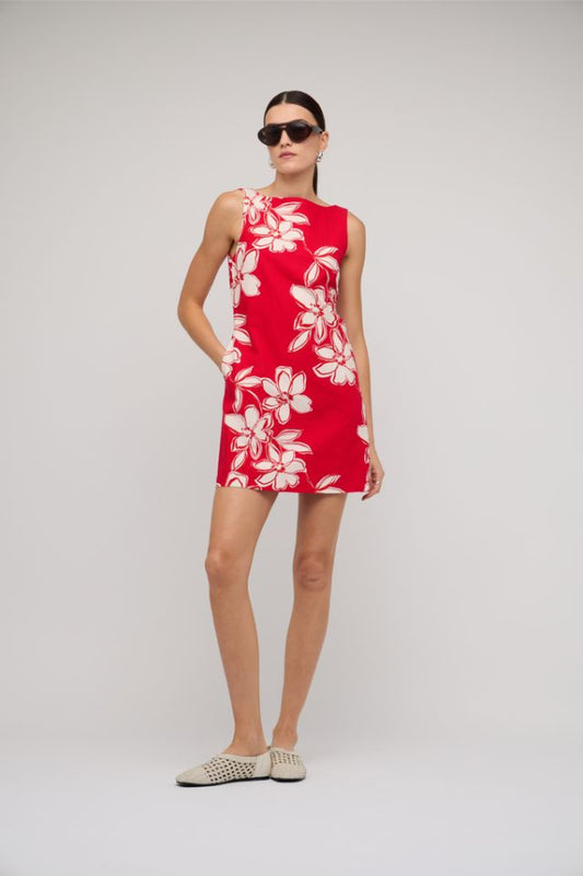 Elara Mini Dress Red Floral