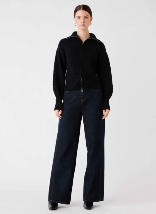 Elevation Zip Cardi Black