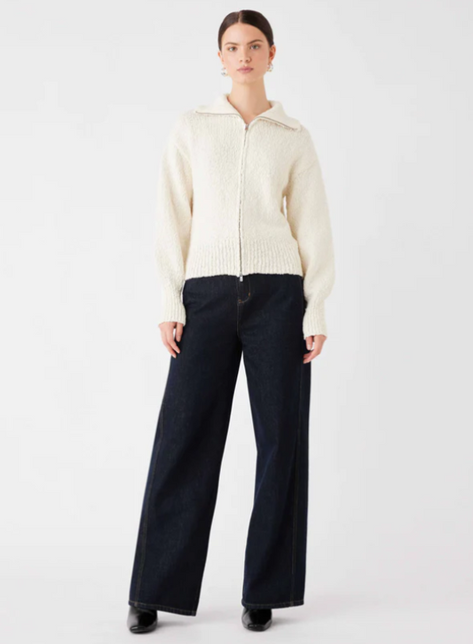 Elevation Zip Cardi Ivory